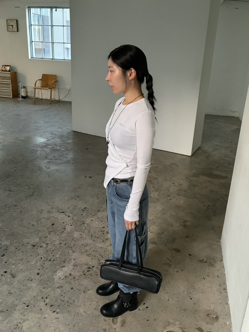 OVER NEAR韓國直郵實拍女裝新款26春夏人氣推薦職業長袖T恤OVER NEAR長袖T恤