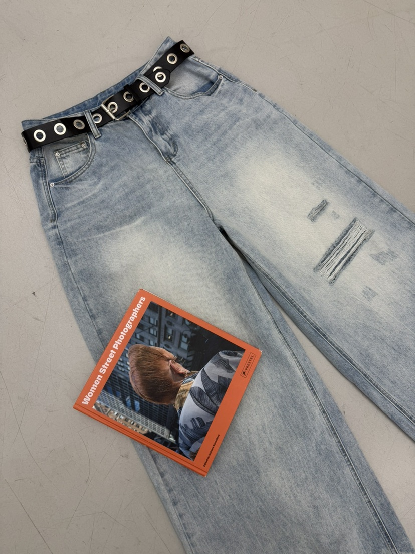 PAIRING韓國東大門直郵女士新款推薦時尚休閑牛仔褲不含腰帶PAIRING牛仔褲