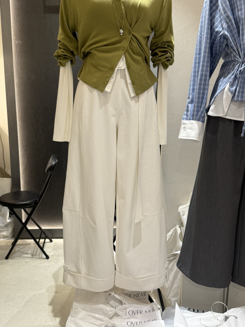 OVER NEAR韓國東大門代購女士新款休閑26春夏牛仔褲含腰帶OVER NEAR牛仔褲圖色1