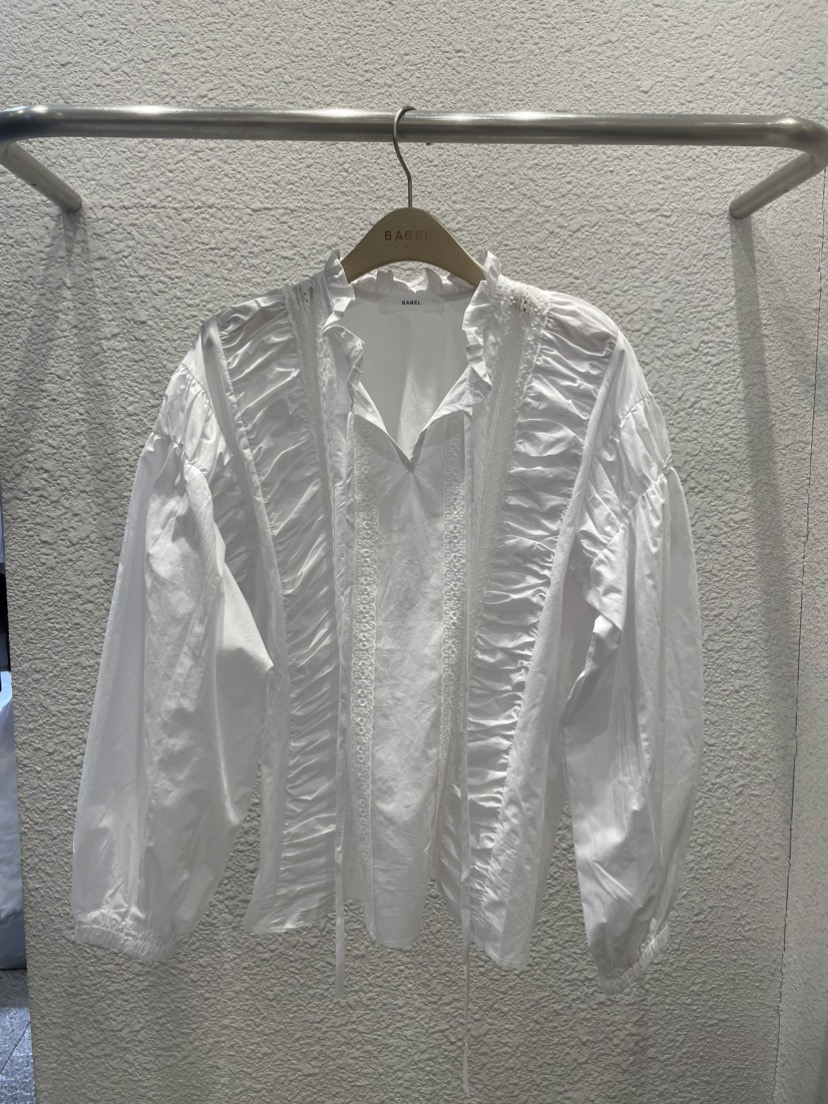 BABEL韓國直郵女裝新款人氣熱賣時尚職業推薦襯衫蕾絲衫褶皺BABEL襯衫/蕾絲衫圖色1