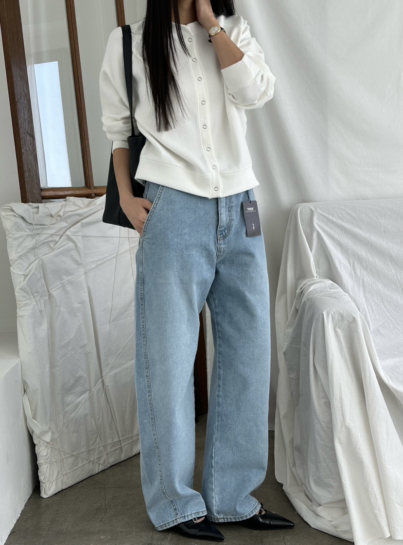 LE VASE韓國代購女士新品人氣26春夏時尚休閑推薦牛仔褲LE VASE牛仔褲