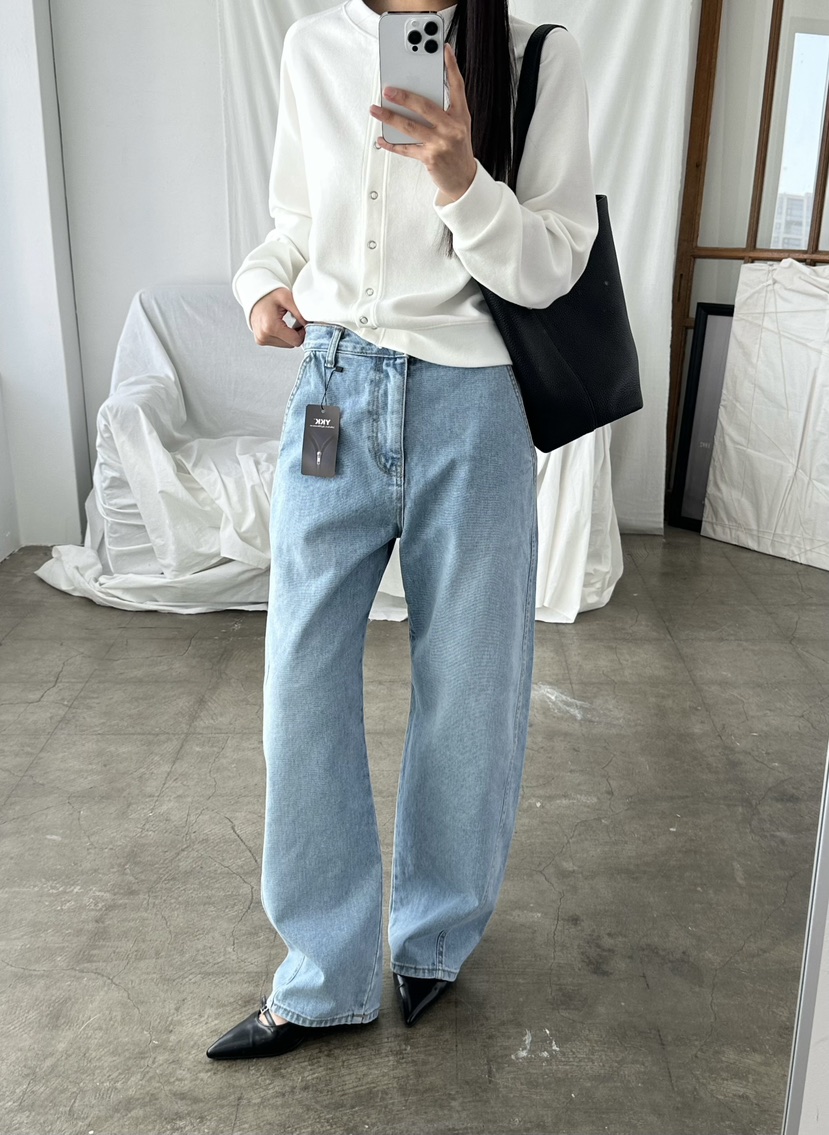 LE VASE韓國代購女士新品人氣26春夏時尚休閑推薦牛仔褲LE VASE牛仔褲