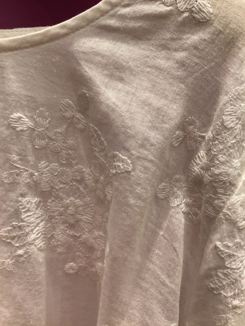 LAUNDRY韓國東大門直郵女士新品熱賣襯衫蕾絲衫泡泡袖刺繡亞麻LAUNDRY襯衫/蕾絲衫