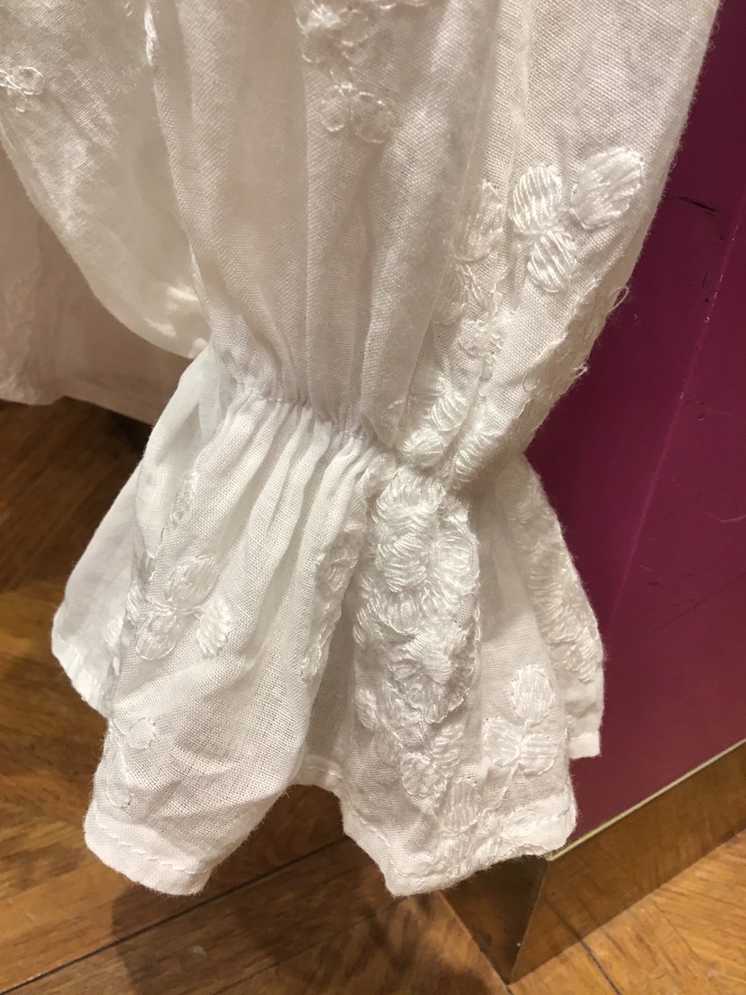 LAUNDRY韓國東大門直郵女士新品熱賣襯衫蕾絲衫泡泡袖刺繡亞麻LAUNDRY襯衫/蕾絲衫