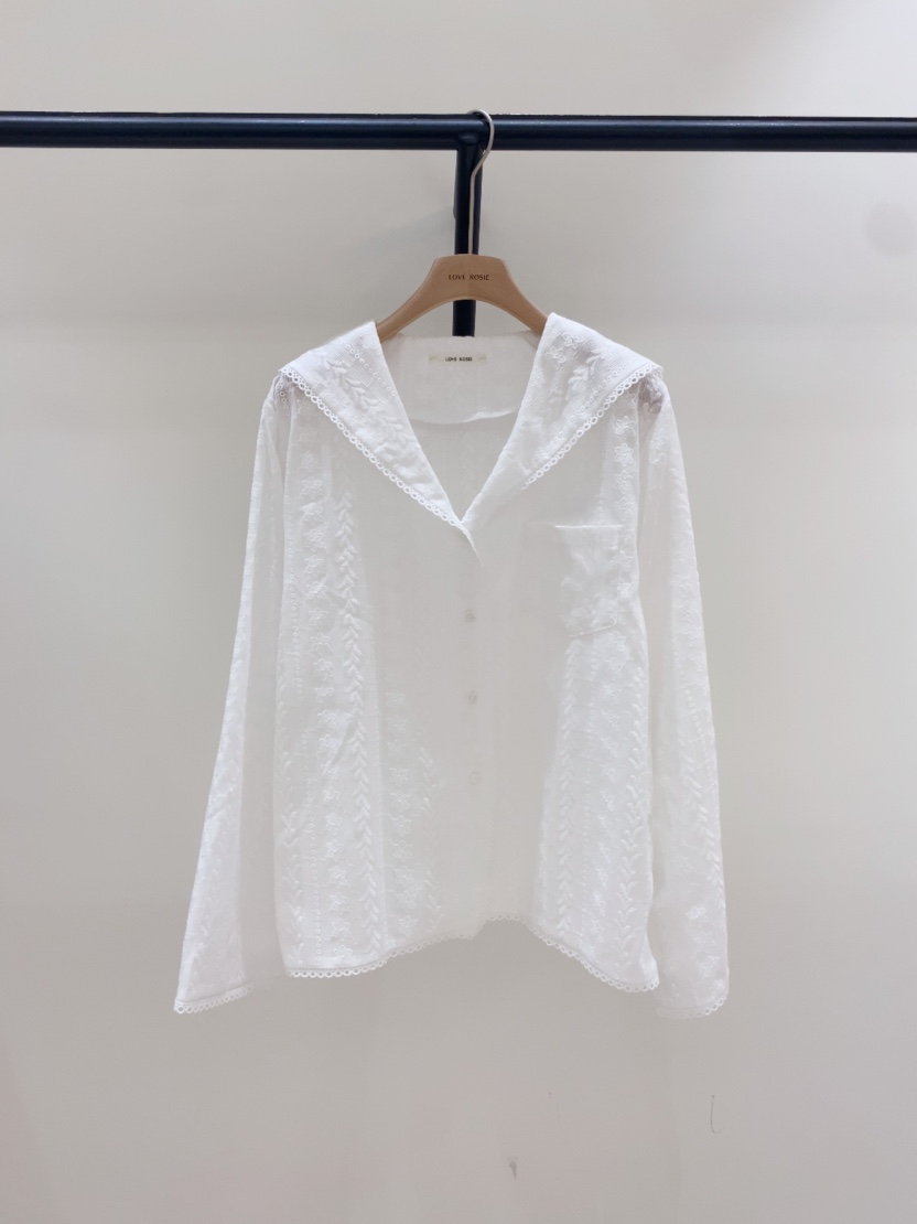 LOVE ROSIE韓國東大門代購女裝新品職業休閑襯衫蕾絲衫蕾絲LOVE ROSIE襯衫/蕾絲衫圖色1