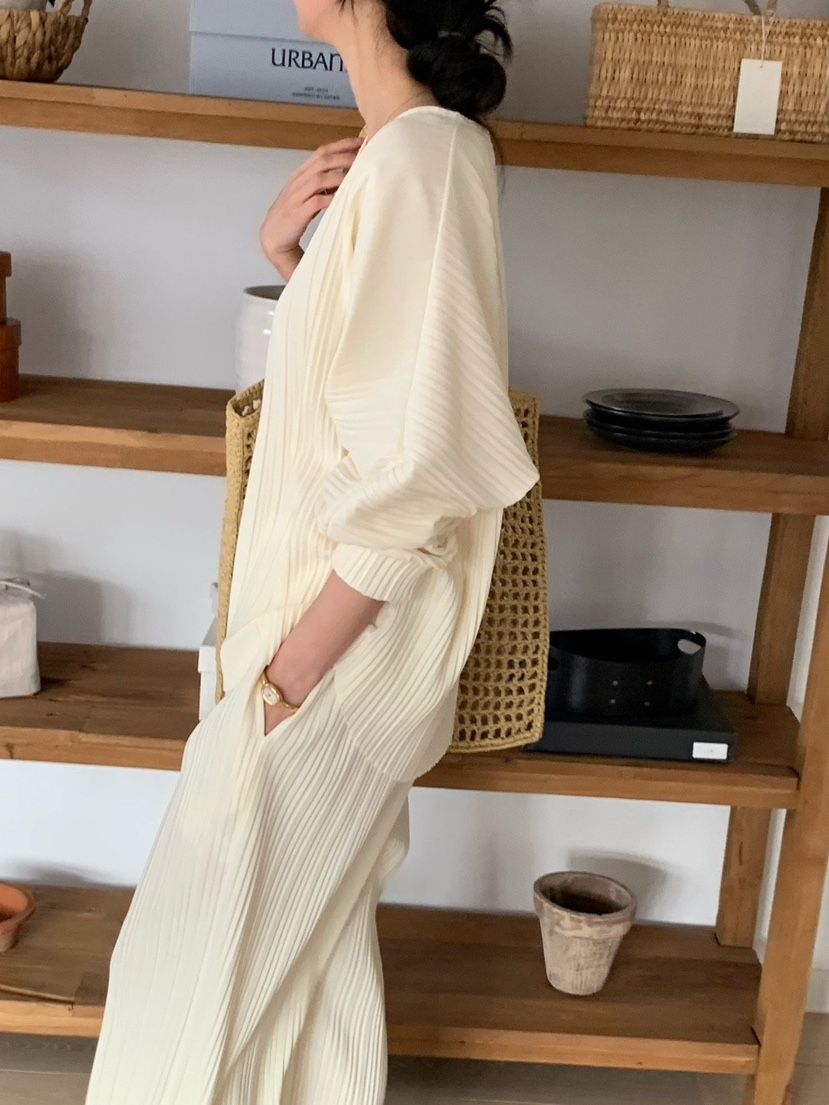 COBALT BLUE韓國東大門代購女裝新品職業人氣套裝套裝褶皺COBALT BLUE套裝