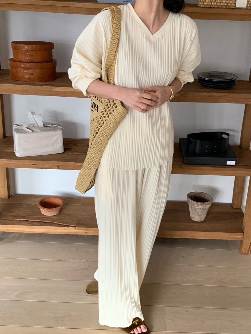 COBALT BLUE韓國東大門代購女裝新品職業人氣套裝套裝褶皺COBALT BLUE套裝