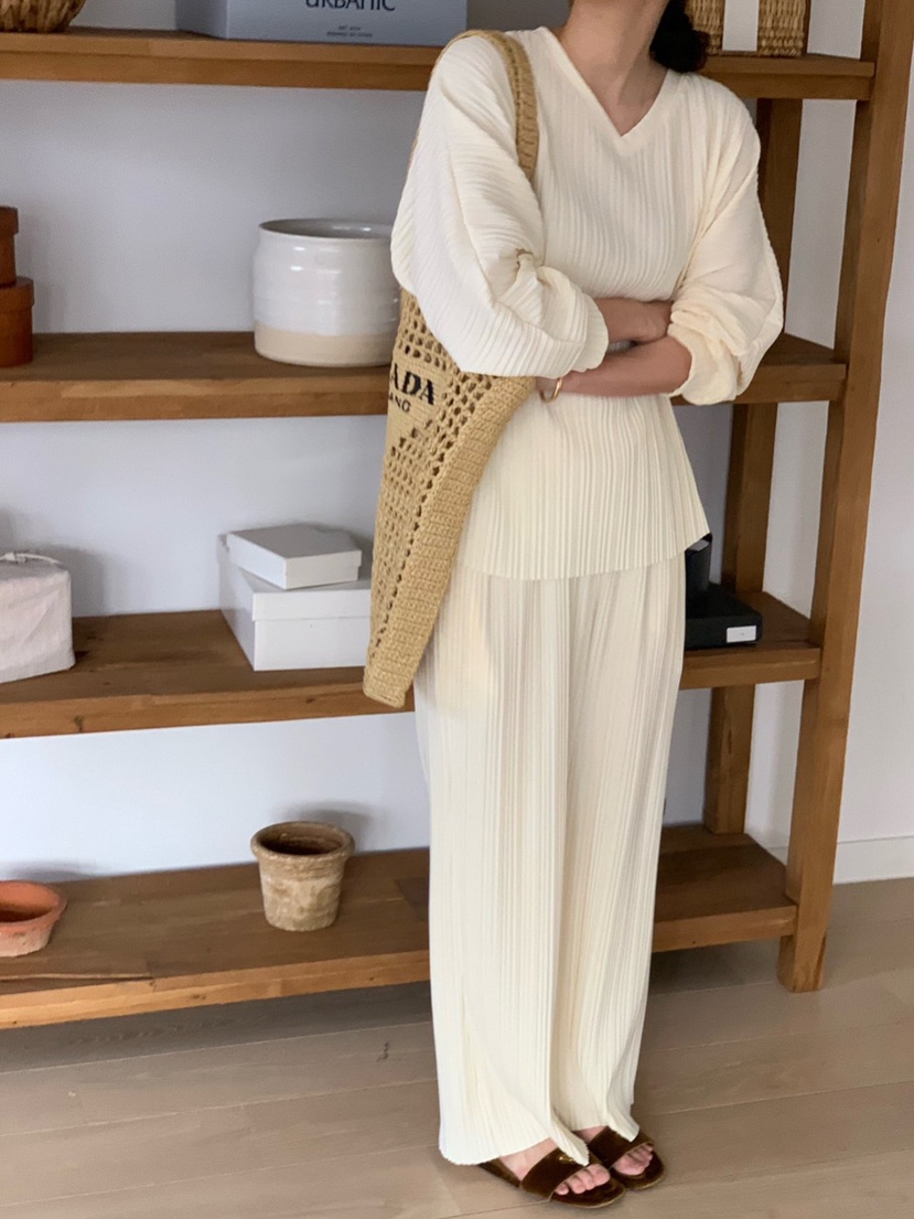 COBALT BLUE韓國東大門代購女裝新品職業人氣套裝套裝褶皺COBALT BLUE套裝