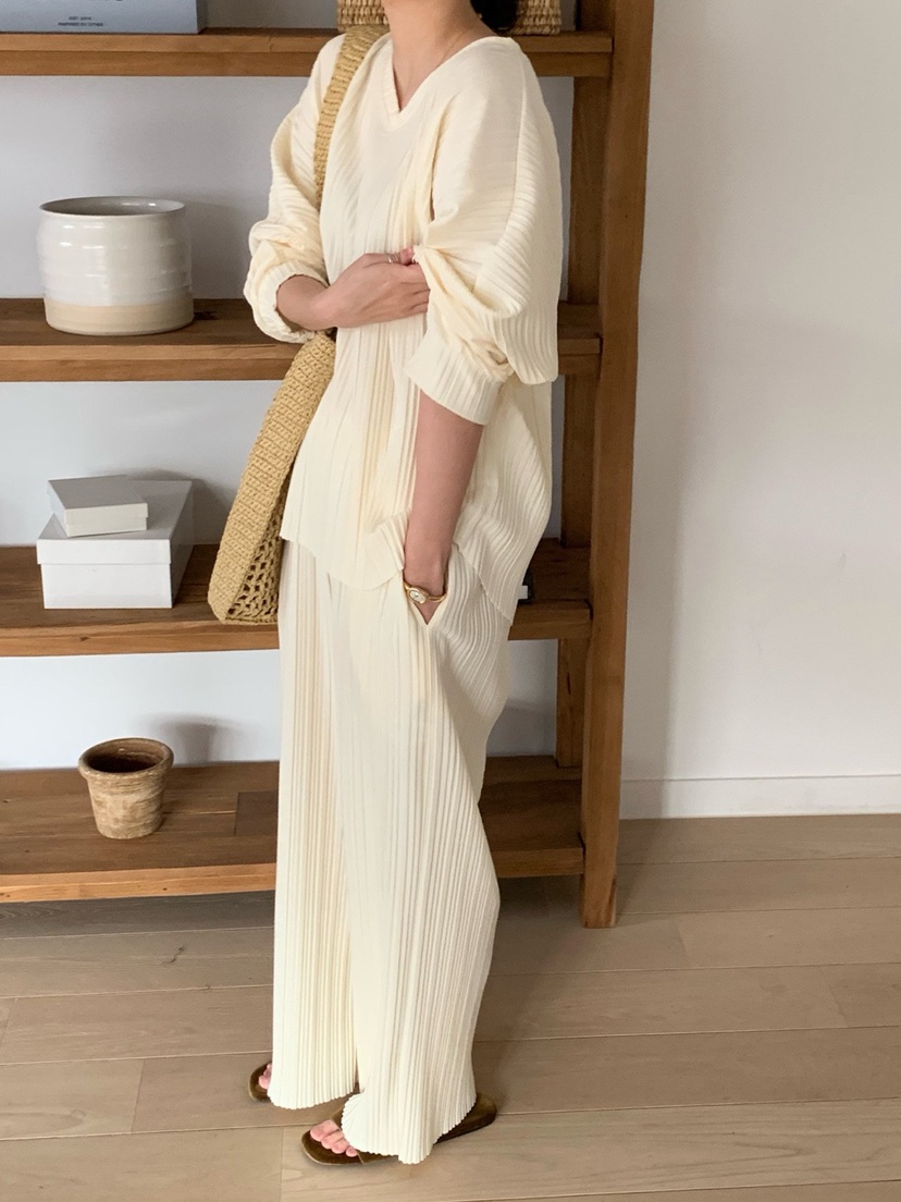 COBALT BLUE韓國東大門代購女裝新品職業人氣套裝套裝褶皺COBALT BLUE套裝