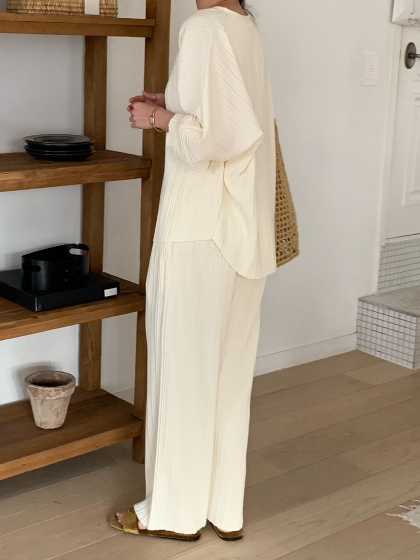 COBALT BLUE韓國東大門代購女裝新品職業人氣套裝套裝褶皺COBALT BLUE套裝