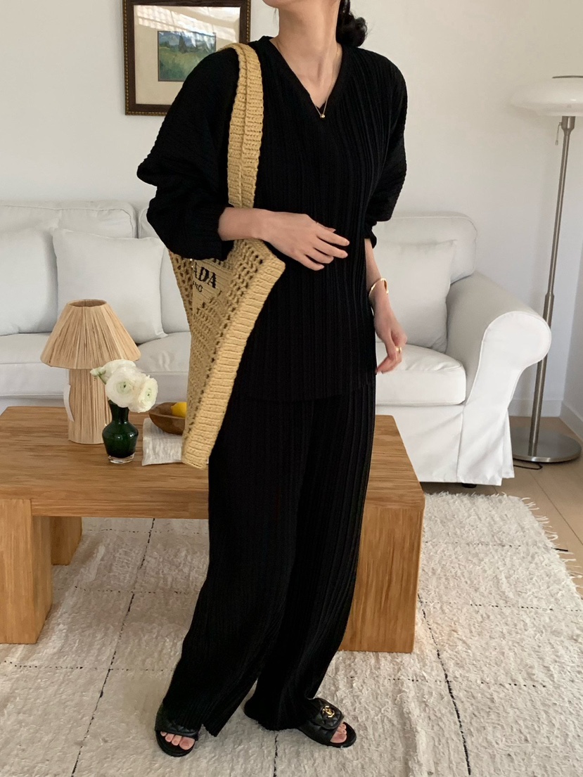 COBALT BLUE韓國東大門代購女裝新品職業人氣套裝套裝褶皺COBALT BLUE套裝