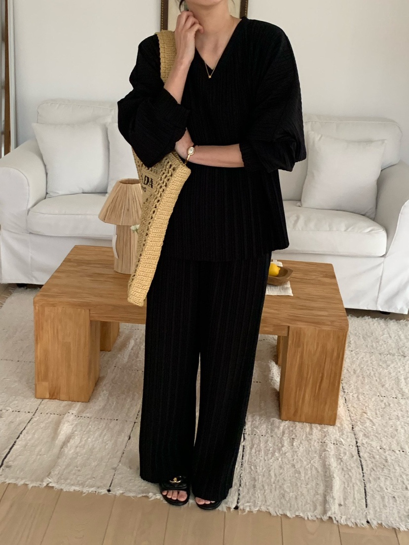 COBALT BLUE韓國東大門代購女裝新品職業人氣套裝套裝褶皺COBALT BLUE套裝