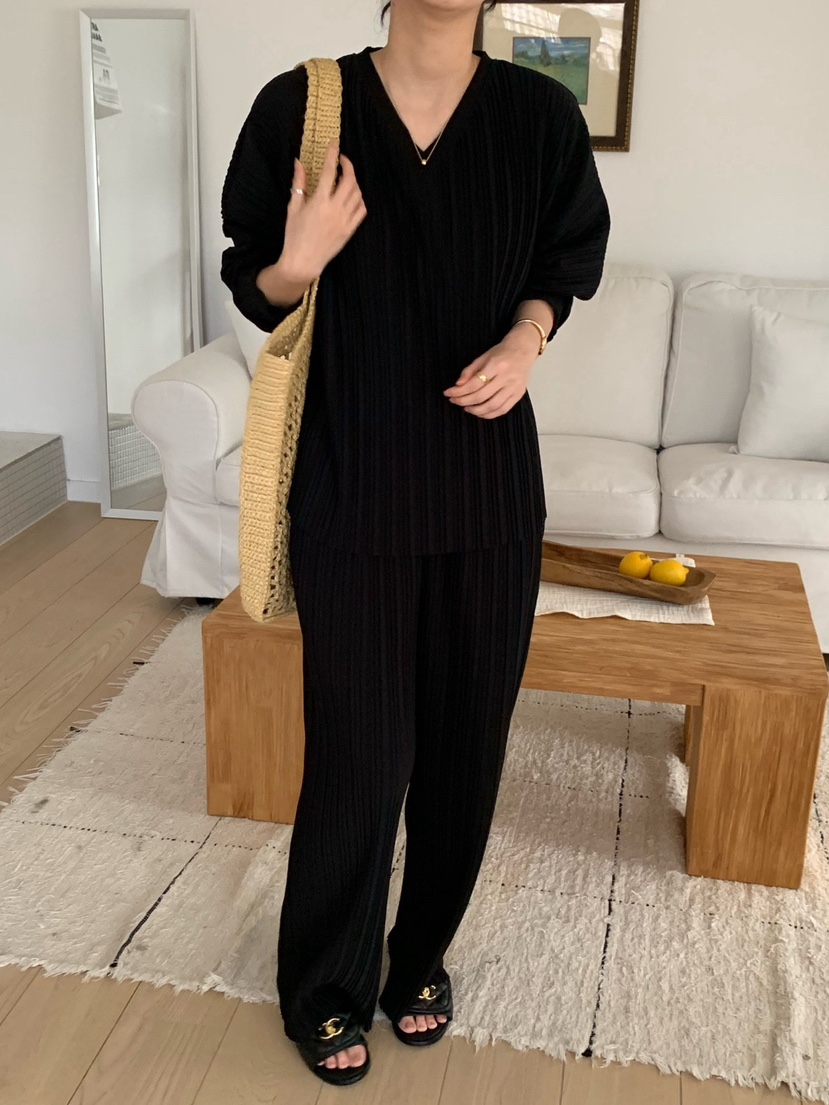 COBALT BLUE韓國東大門代購女裝新品職業人氣套裝套裝褶皺COBALT BLUE套裝