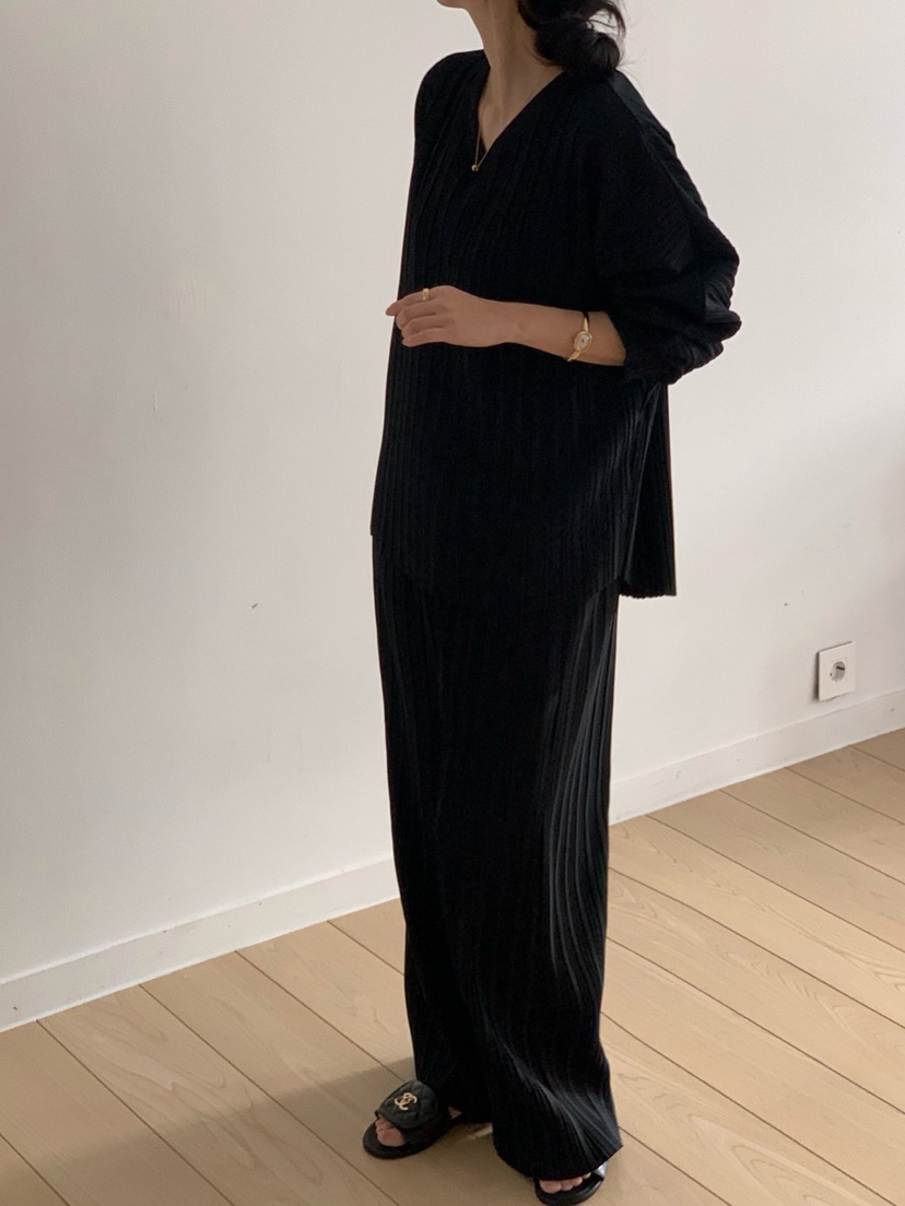 COBALT BLUE韓國東大門代購女裝新品職業人氣套裝套裝褶皺COBALT BLUE套裝