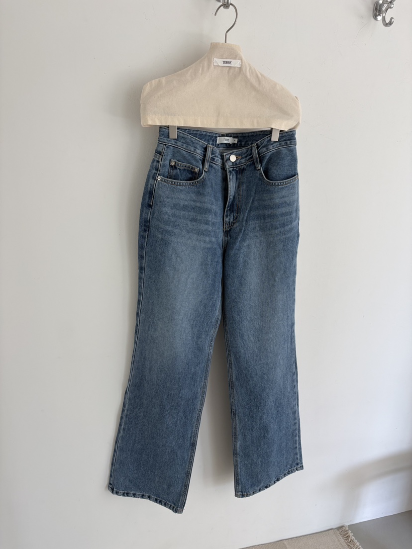 TORRE韓國東大門直郵女士新款時尚人氣休閑熱賣26春夏牛仔褲TORRE牛仔褲圖色1
