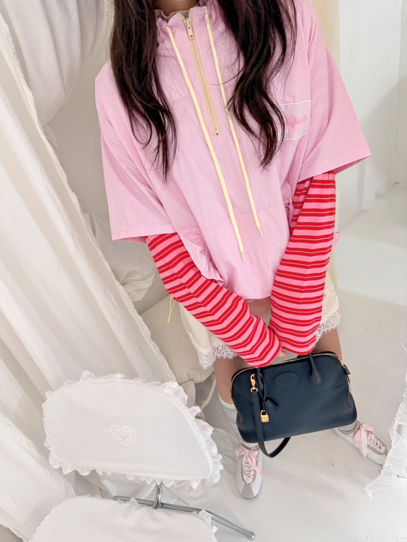 BOUTIQUE-L韓國直郵女士新品休閑時尚熱賣人氣衛衣荷葉邊BOUTIQUE-L衛衣