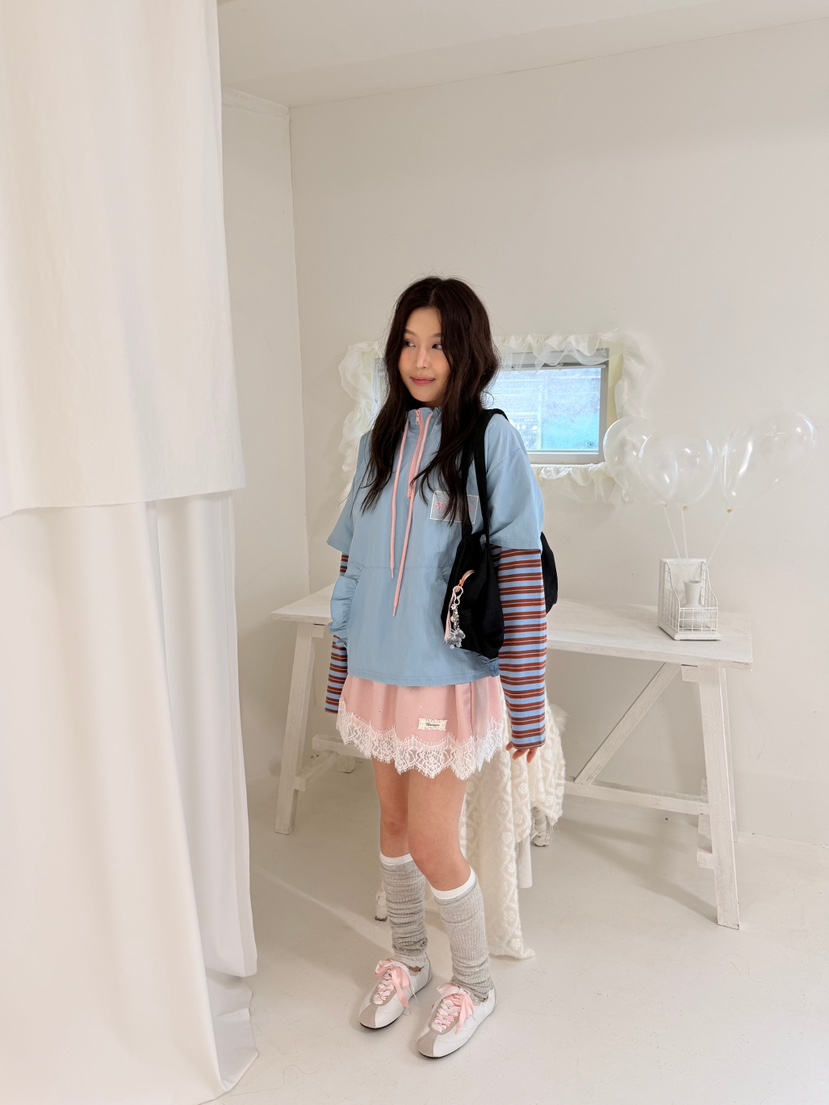 BOUTIQUE-L韓國直郵女士新品休閑時尚熱賣人氣衛衣荷葉邊BOUTIQUE-L衛衣