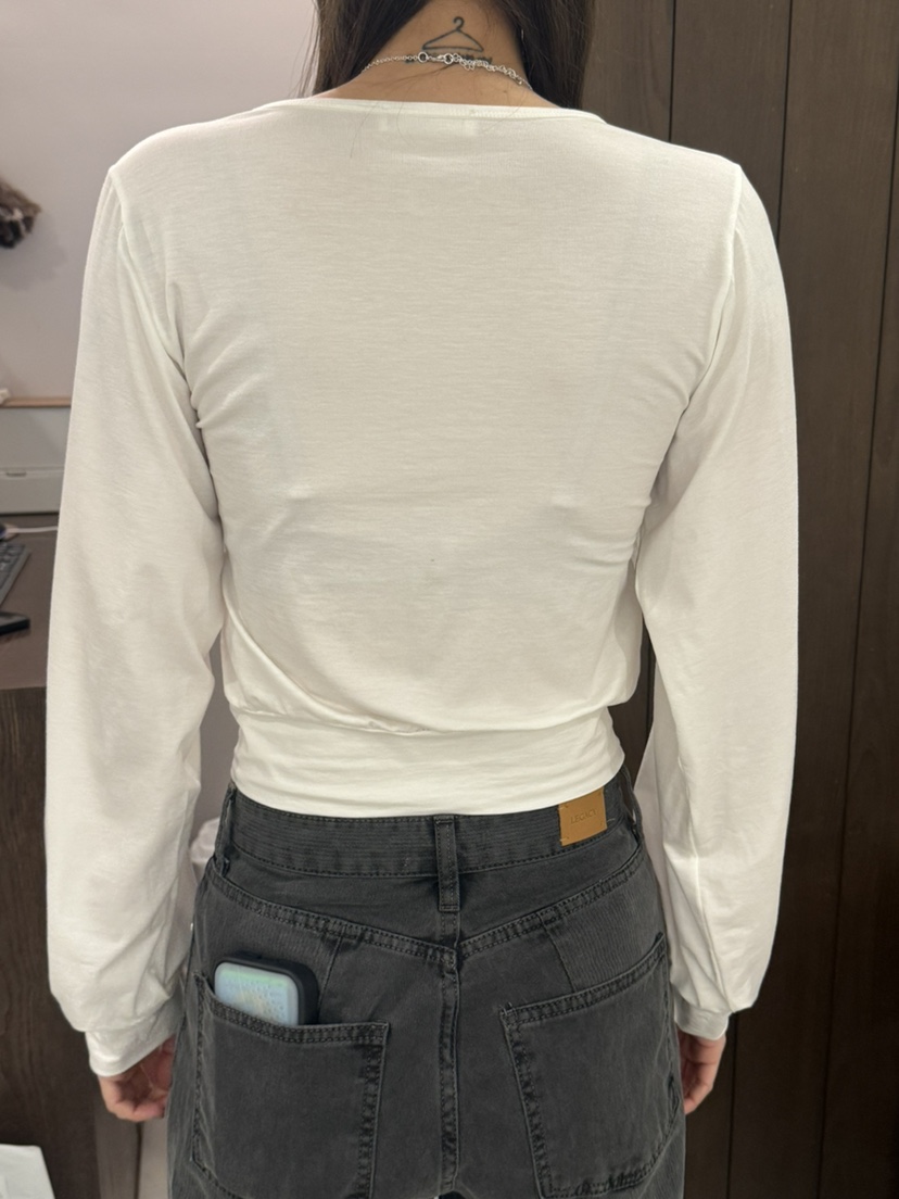 LEGACY韓國東大門代購女裝新款時尚休閑職業長袖T恤褶皺絲綢LEGACY長袖T恤