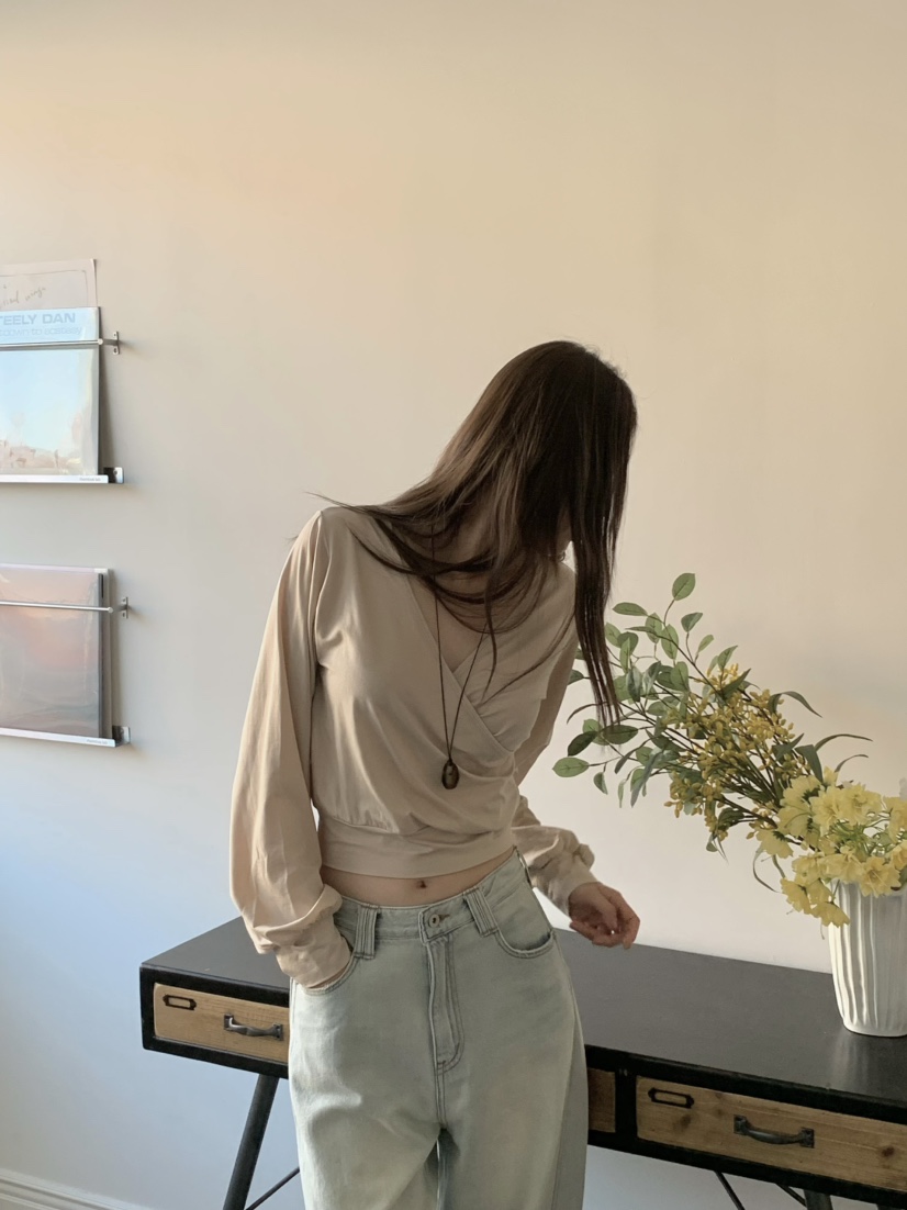 LEGACY韓國東大門代購女裝新款時尚休閑職業長袖T恤褶皺絲綢LEGACY長袖T恤