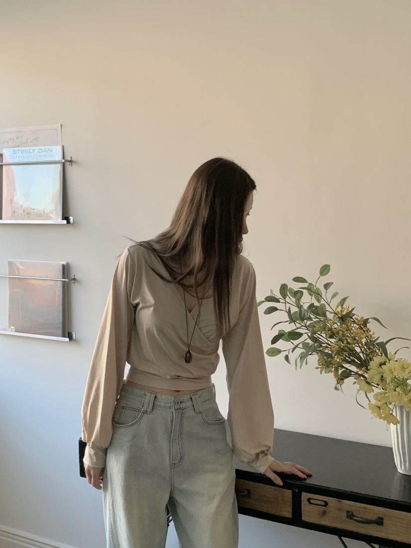 LEGACY韓國東大門代購女裝新款時尚休閑職業長袖T恤褶皺絲綢LEGACY長袖T恤