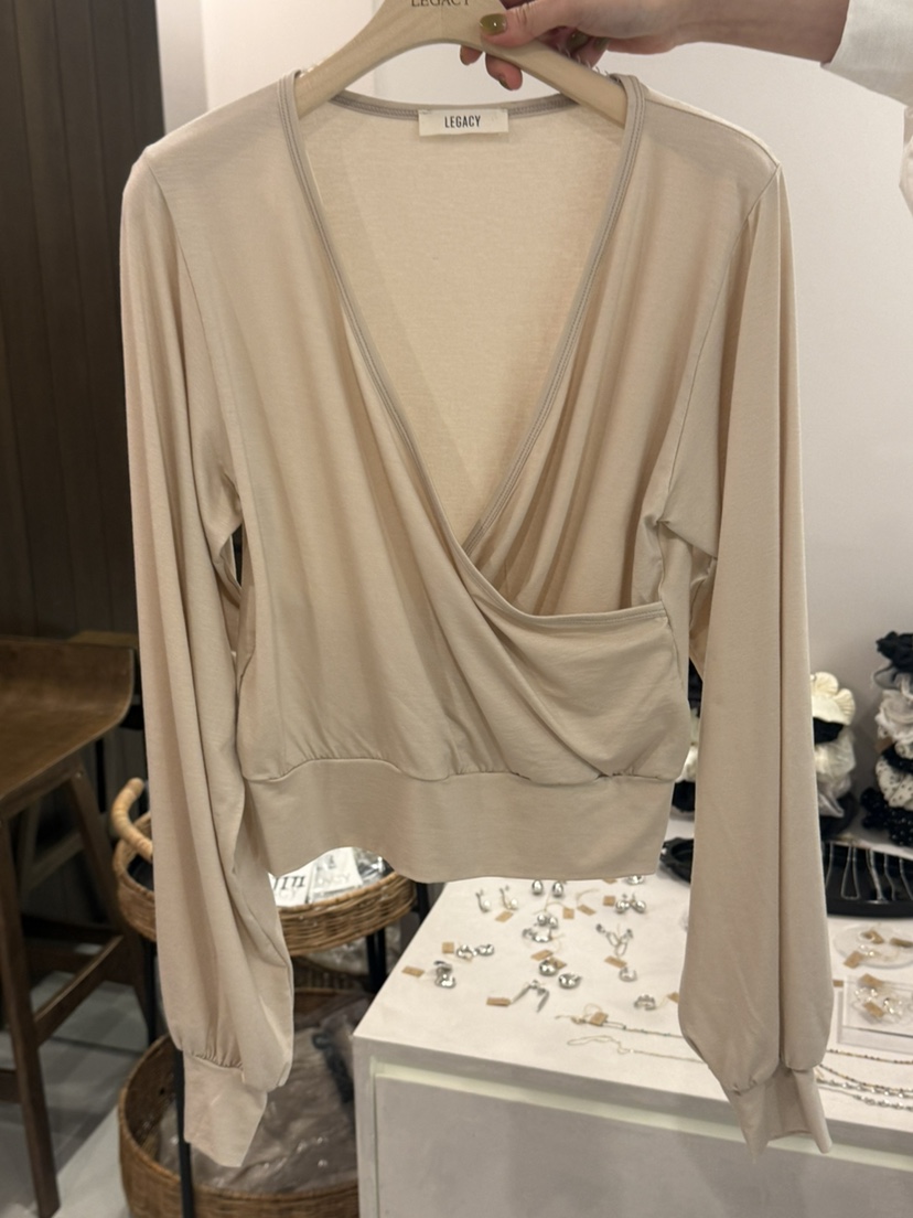 LEGACY韓國東大門代購女裝新款時尚休閑職業長袖T恤褶皺絲綢LEGACY長袖T恤圖色2