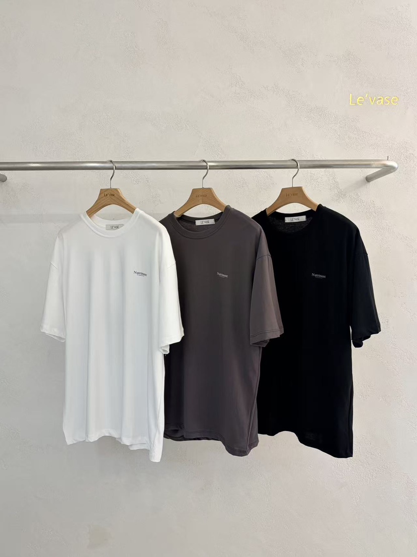 LE VASE韓國代購女士新款人氣職業推薦26春夏休閑熱賣T恤LE VASET恤圖色3左三色