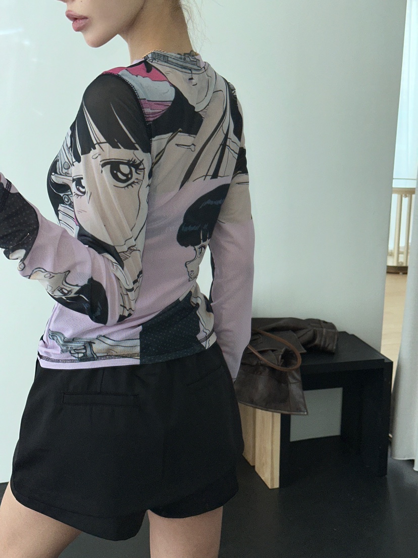 ZEROZERO韓國東大門直郵女裝新品時尚26春夏職業長袖T恤復古ZEROZERO長袖T恤