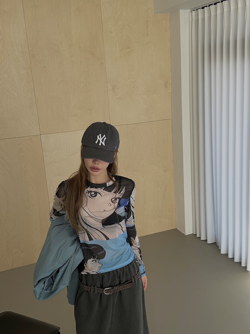 ZEROZERO韓國東大門直郵女裝新品時尚26春夏職業長袖T恤復古ZEROZERO長袖T恤圖色1