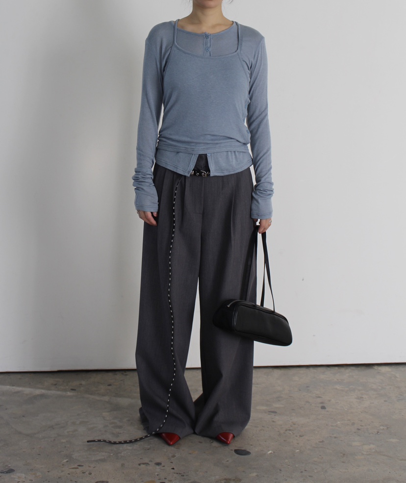 OVER NEAR韓國直郵實拍女裝新品職業人氣休閑褲不含腰帶OVER NEAR休閑褲