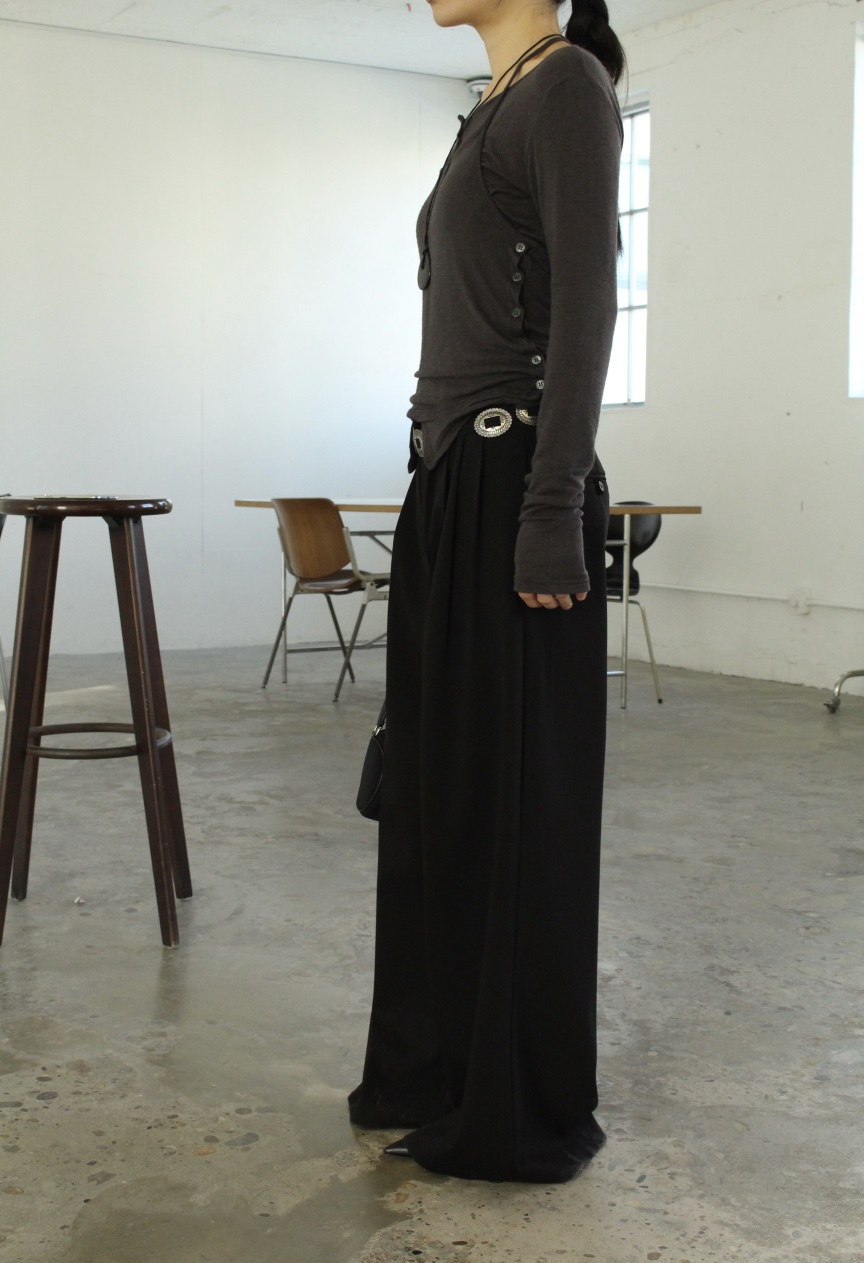 OVER NEAR韓國直郵實拍女裝新品職業人氣休閑褲不含腰帶OVER NEAR休閑褲