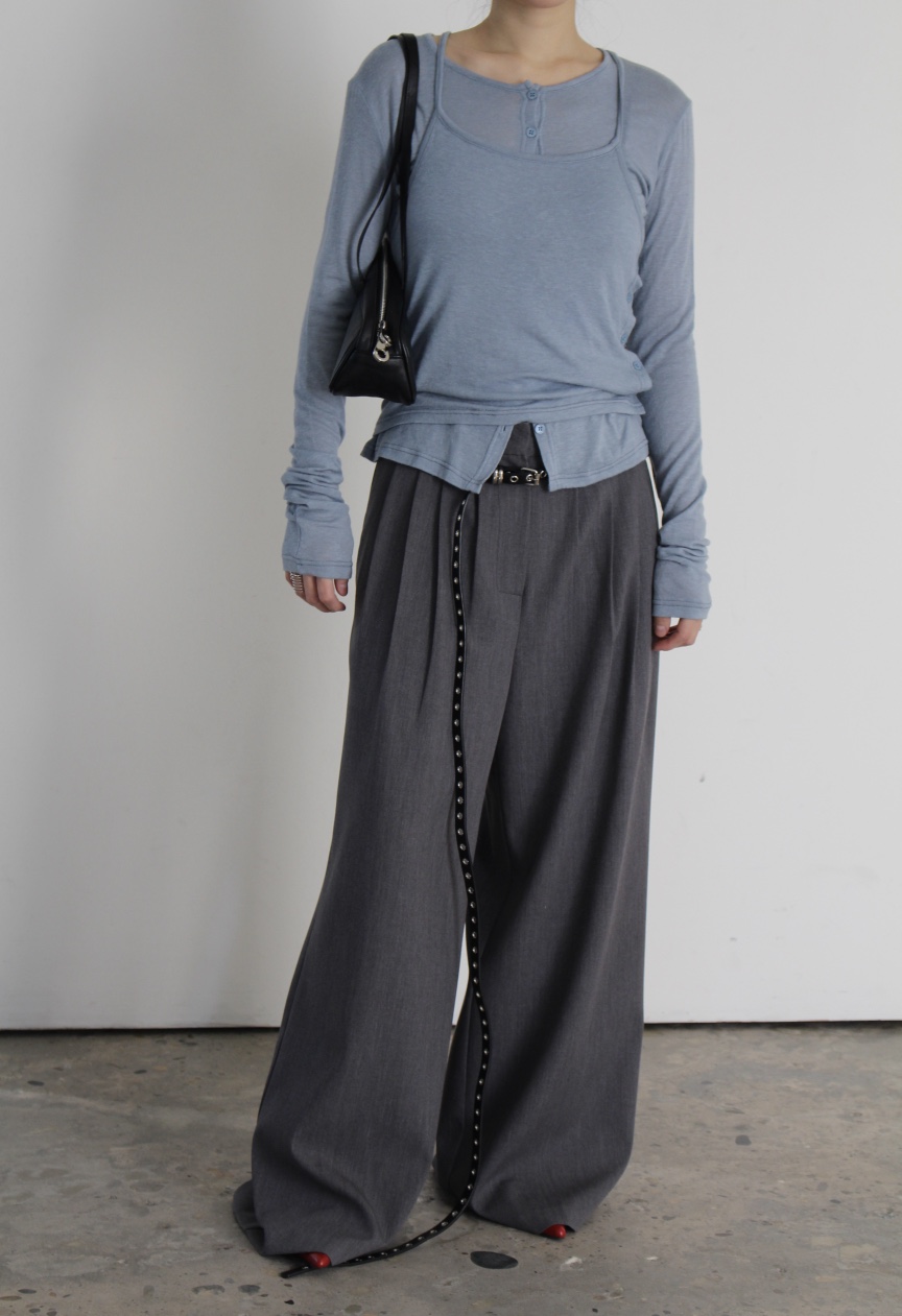 OVER NEAR韓國直郵實拍女裝新品職業人氣休閑褲不含腰帶OVER NEAR休閑褲