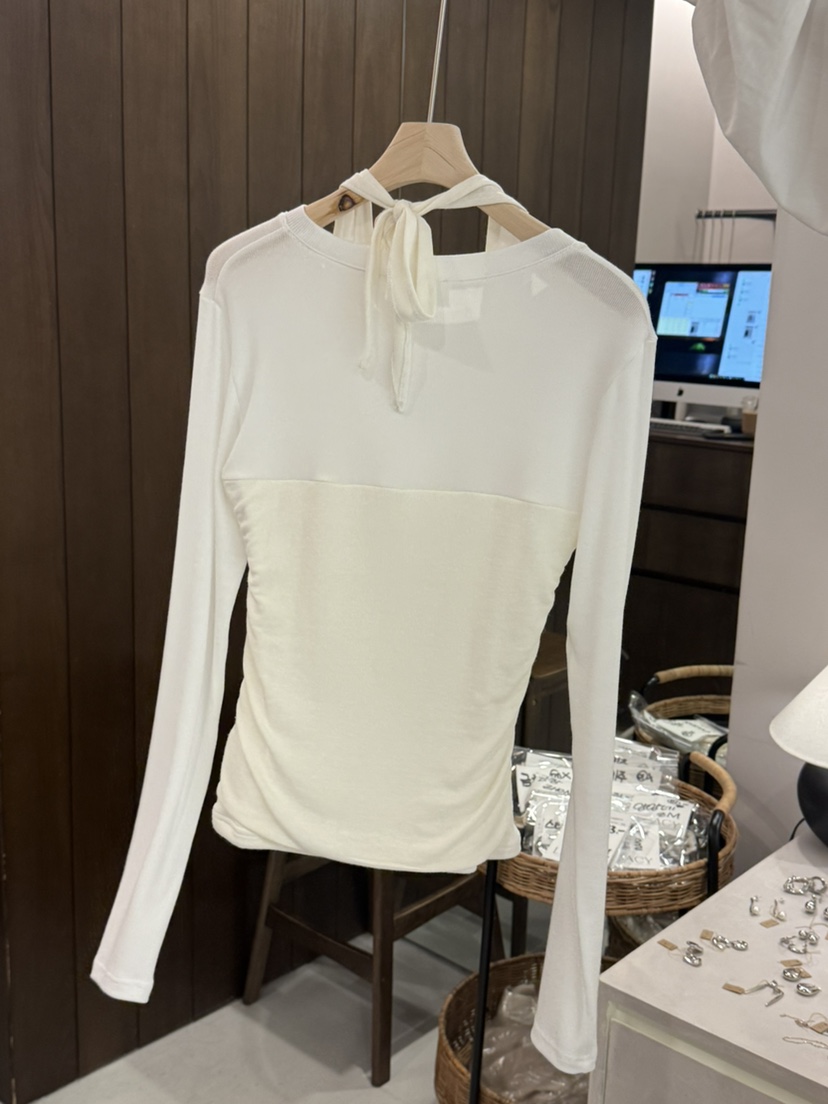 LEGACY韓國直郵實拍女裝新款休閑熱賣職業長袖T恤假兩件褶皺LEGACY長袖T恤