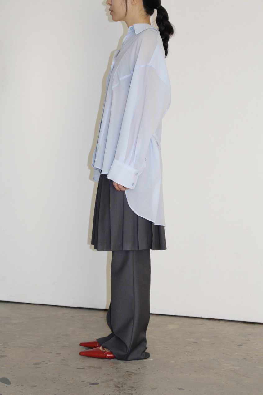 OVER NEAR韓國直郵實拍女士新款職業襯衫蕾絲衫不含腰帶透明OVER NEAR襯衫/蕾絲衫