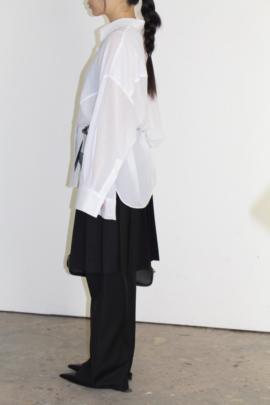 OVER NEAR韓國直郵實拍女士新款職業襯衫蕾絲衫不含腰帶透明OVER NEAR襯衫/蕾絲衫