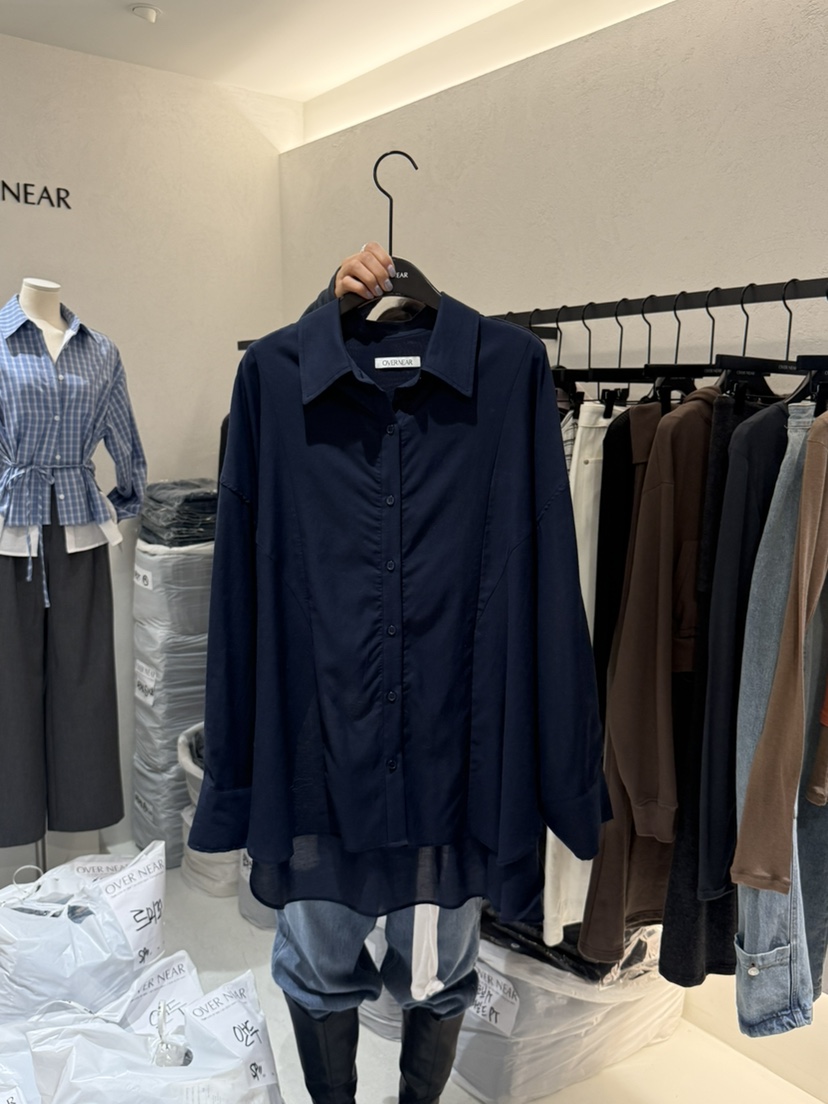 OVER NEAR韓國直郵實拍女士新款職業襯衫蕾絲衫不含腰帶透明OVER NEAR襯衫/蕾絲衫圖色2