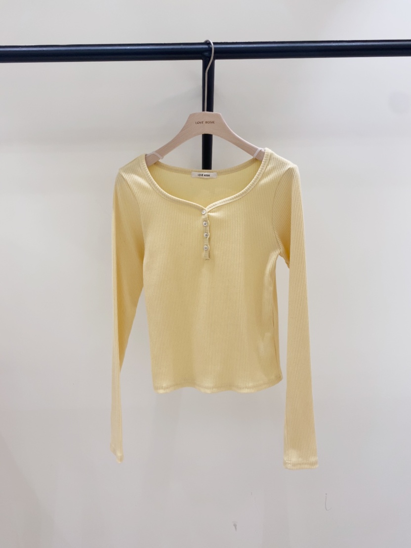 LOVE ROSIE韓國直郵女裝新品職業26春夏時尚長袖T恤紐扣LOVE ROSIE長袖T恤圖色2
