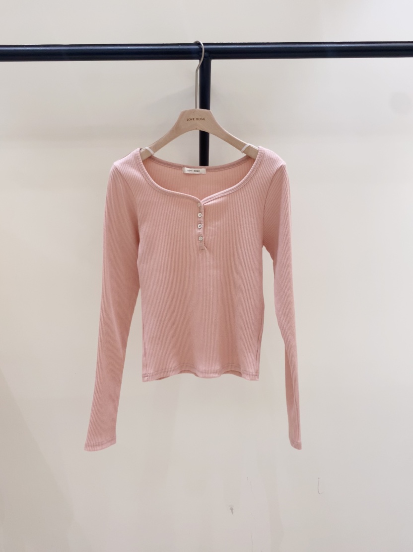 LOVE ROSIE韓國直郵女裝新品職業26春夏時尚長袖T恤紐扣LOVE ROSIE長袖T恤圖色3