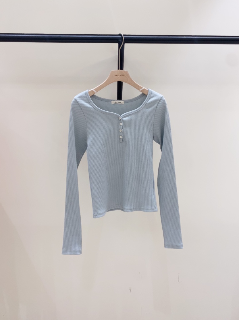 LOVE ROSIE韓國直郵女裝新品職業26春夏時尚長袖T恤紐扣LOVE ROSIE長袖T恤圖色4