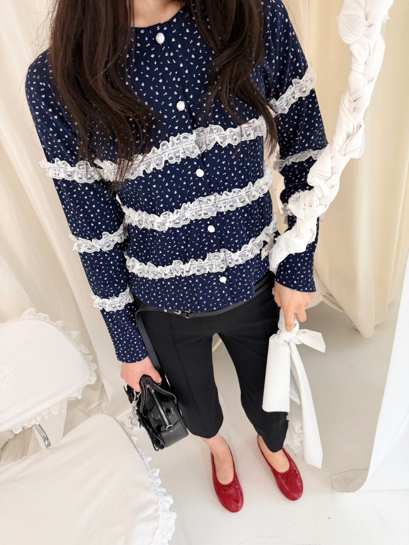 BOUTIQUE-L韓國代購女裝新款休閑推薦人氣職業襯衫蕾絲衫BOUTIQUE-L襯衫/蕾絲衫