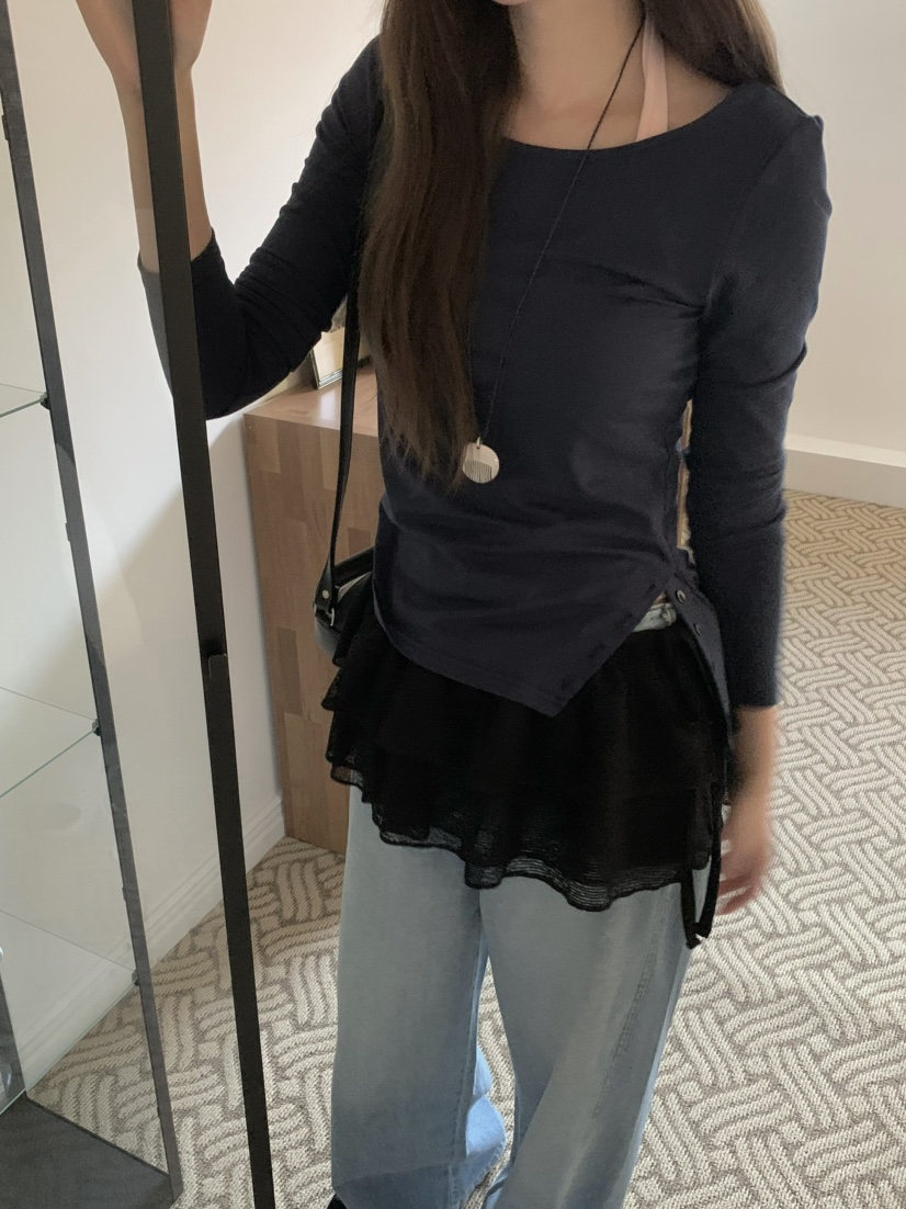 LEGACY韓國東大門代購女士新款26春夏職業休閑長袖T恤羅紋LEGACY長袖T恤