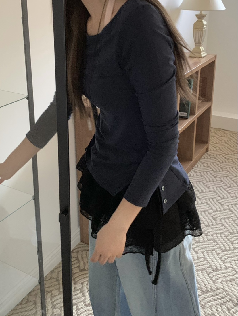 LEGACY韓國東大門代購女士新款26春夏職業休閑長袖T恤羅紋LEGACY長袖T恤