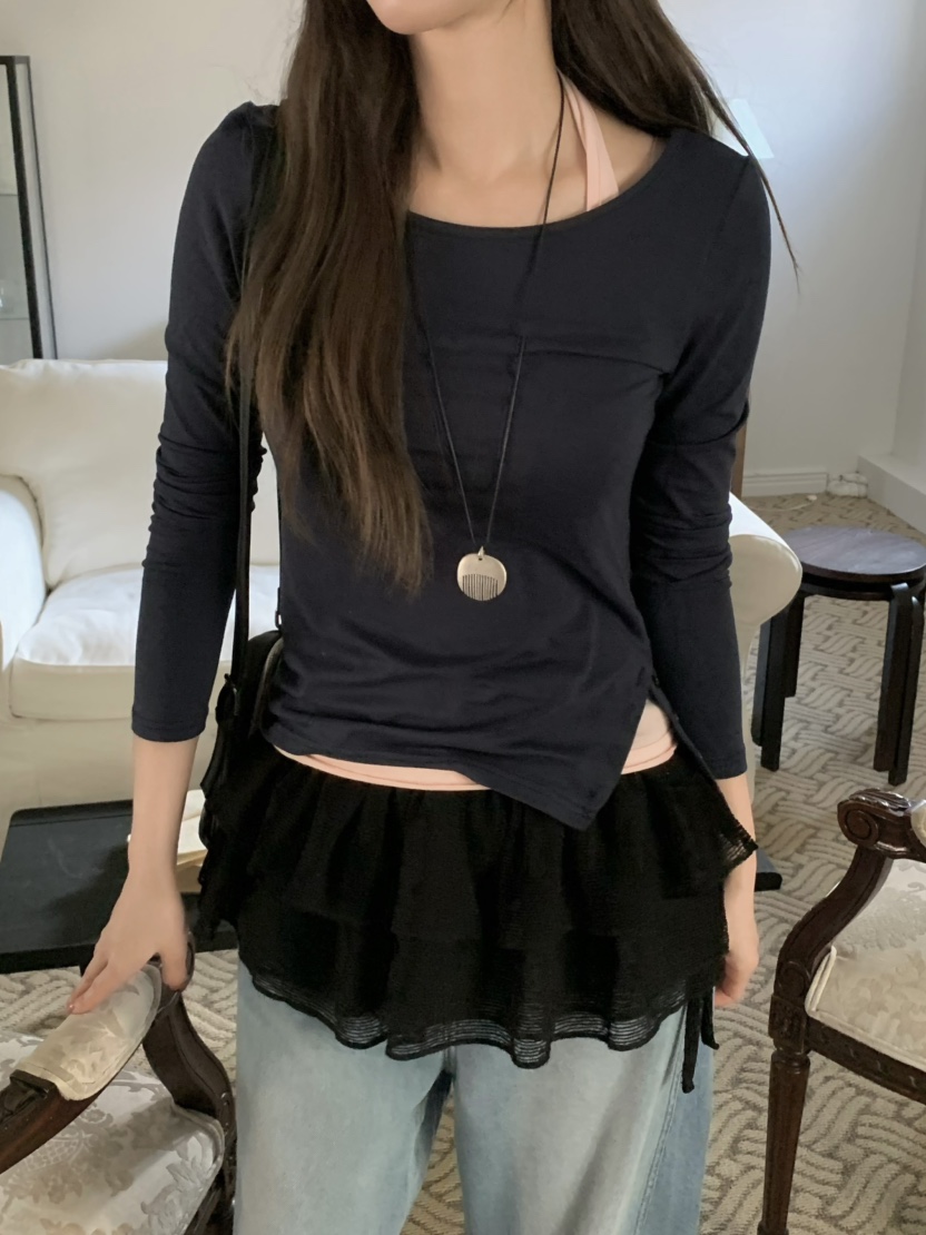 LEGACY韓國東大門代購女士新款26春夏職業休閑長袖T恤羅紋LEGACY長袖T恤