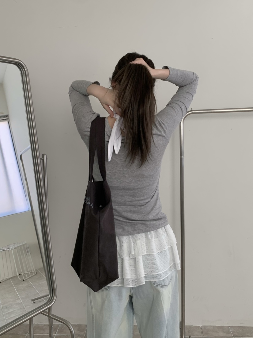 LEGACY韓國東大門代購女士新款26春夏職業休閑長袖T恤羅紋LEGACY長袖T恤