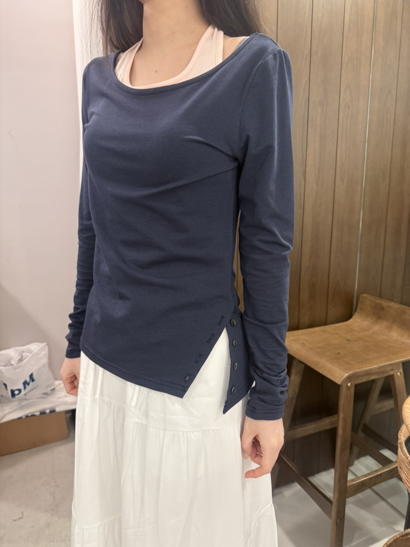 LEGACY韓國東大門代購女士新款26春夏職業休閑長袖T恤羅紋LEGACY長袖T恤圖色1