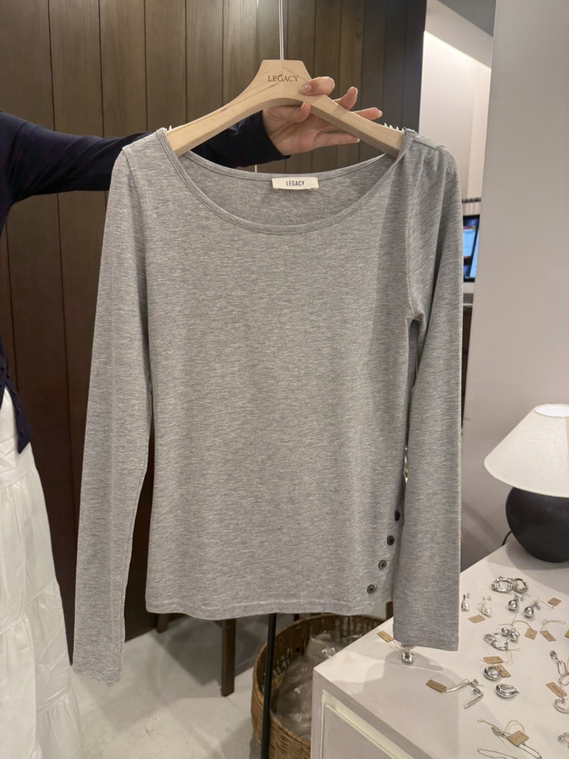 LEGACY韓國東大門代購女士新款26春夏職業休閑長袖T恤羅紋LEGACY長袖T恤圖色2