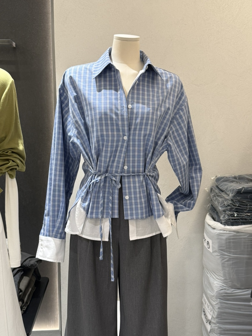 OVER NEAR韓國直郵女士新品推薦26春夏休閑熱賣襯衫蕾絲衫OVER NEAR襯衫/蕾絲衫圖色1