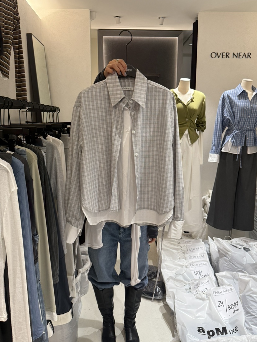 OVER NEAR韓國直郵女士新品推薦26春夏休閑熱賣襯衫蕾絲衫OVER NEAR襯衫/蕾絲衫圖色3