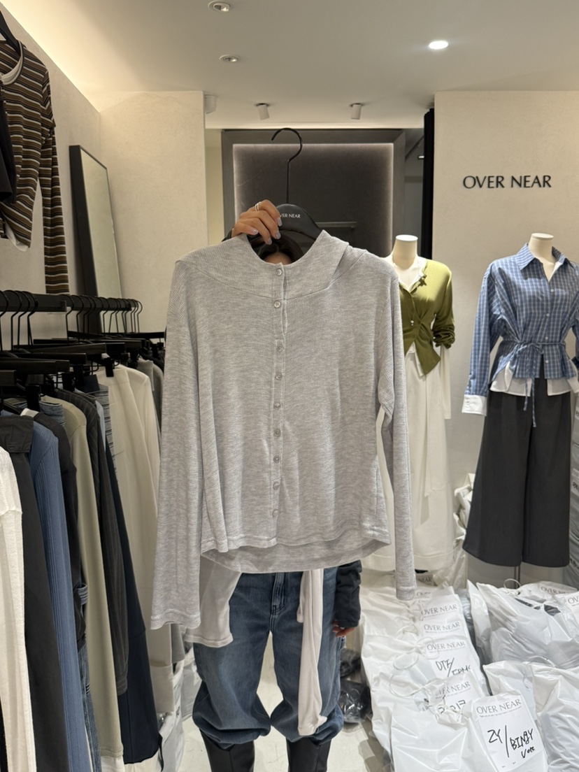 OVER NEAR韓國代購女士新品人氣時尚職業休閑26春夏長袖T恤OVER NEAR長袖T恤圖色3