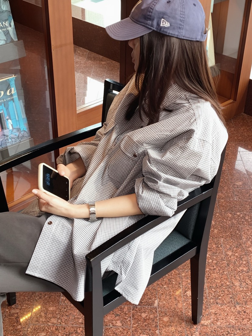 COURGETTE韓國直郵女士新款時尚26春夏職業襯衫蕾絲衫格子COURGETTE襯衫/蕾絲衫