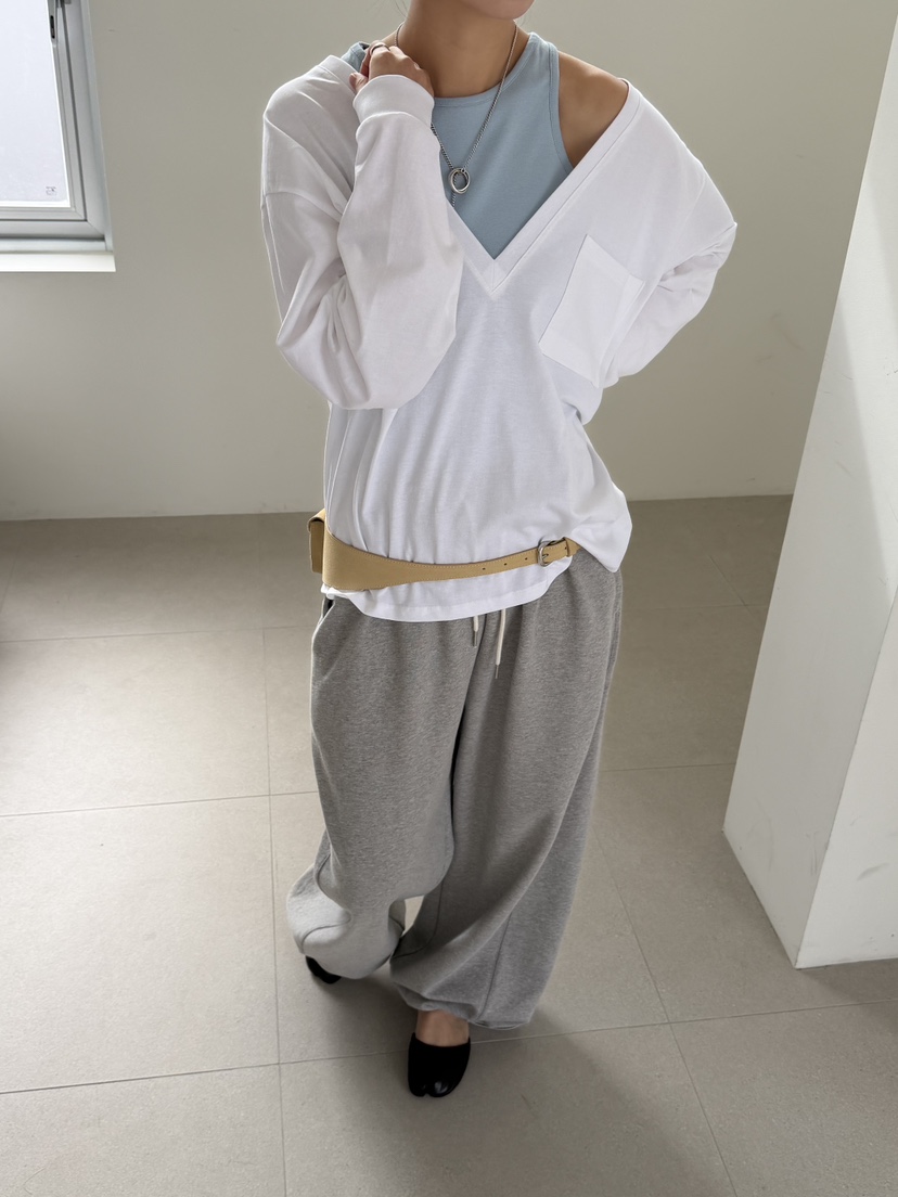 KARE/WEREPIECE韓國東大門直郵女裝新品26春夏長袖T恤口袋KARE/WEREPIECE長袖T恤